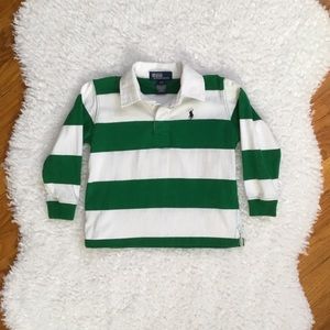 POLO BY RALPH LAUREN 3T LS Striped Rugby Shirt